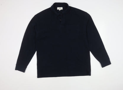 Marks and Spencer Men's Blue Long Sleeve Polo M
