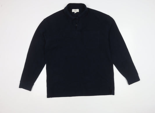 Marks and Spencer Men's Blue Long Sleeve Polo M
