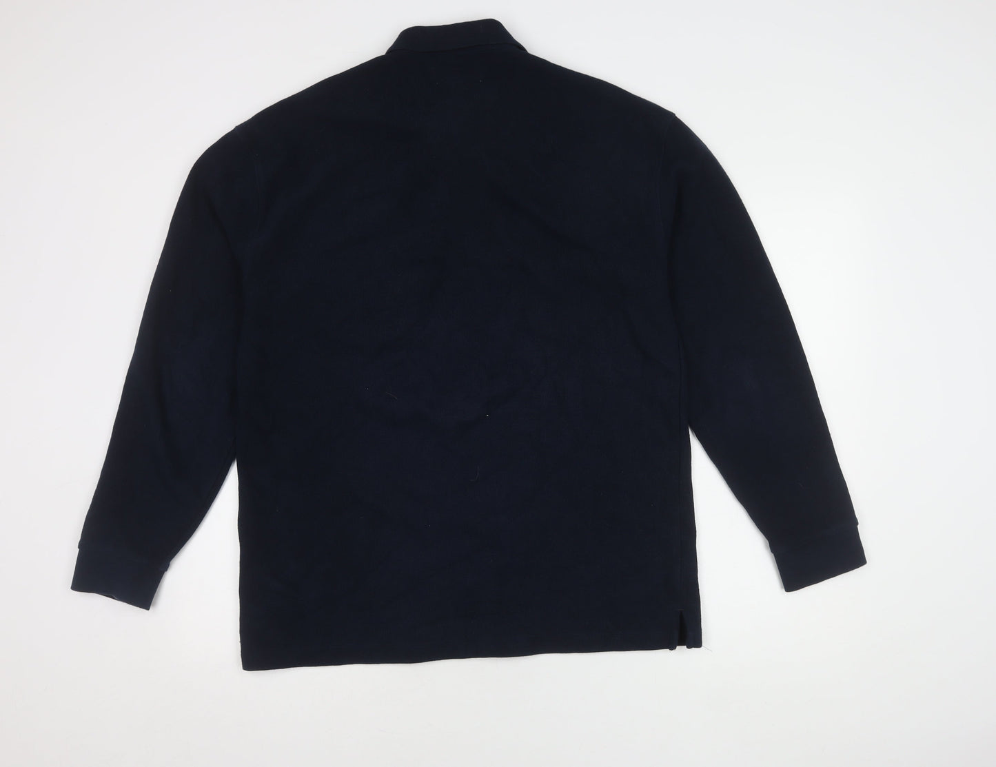 Marks and Spencer Men's Blue Long Sleeve Polo M