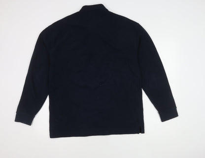 Marks and Spencer Men's Blue Long Sleeve Polo M