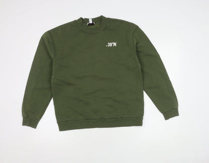 Topshop Unisex Green Pullover Sweatshirt S
