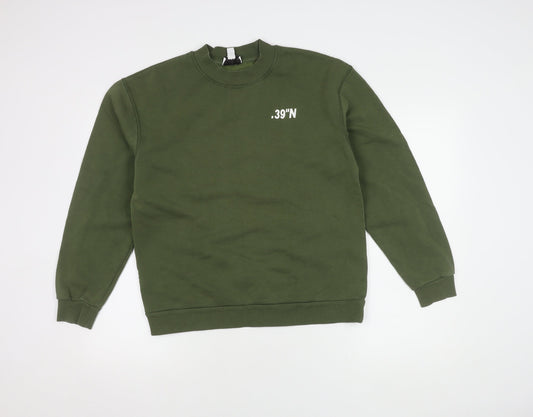 Topshop Unisex Green Pullover Sweatshirt S