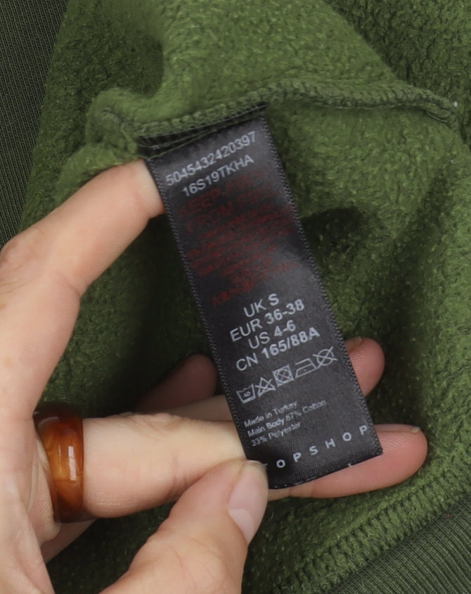 Topshop Unisex Green Pullover Sweatshirt S