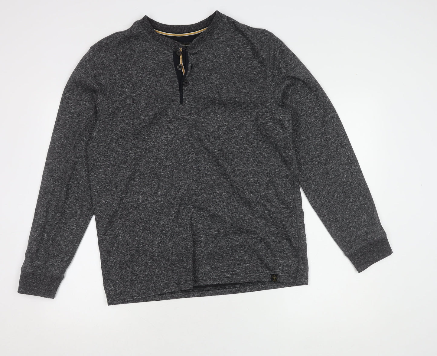 Next Men's Black Henley Jumper M Polyester Cotton