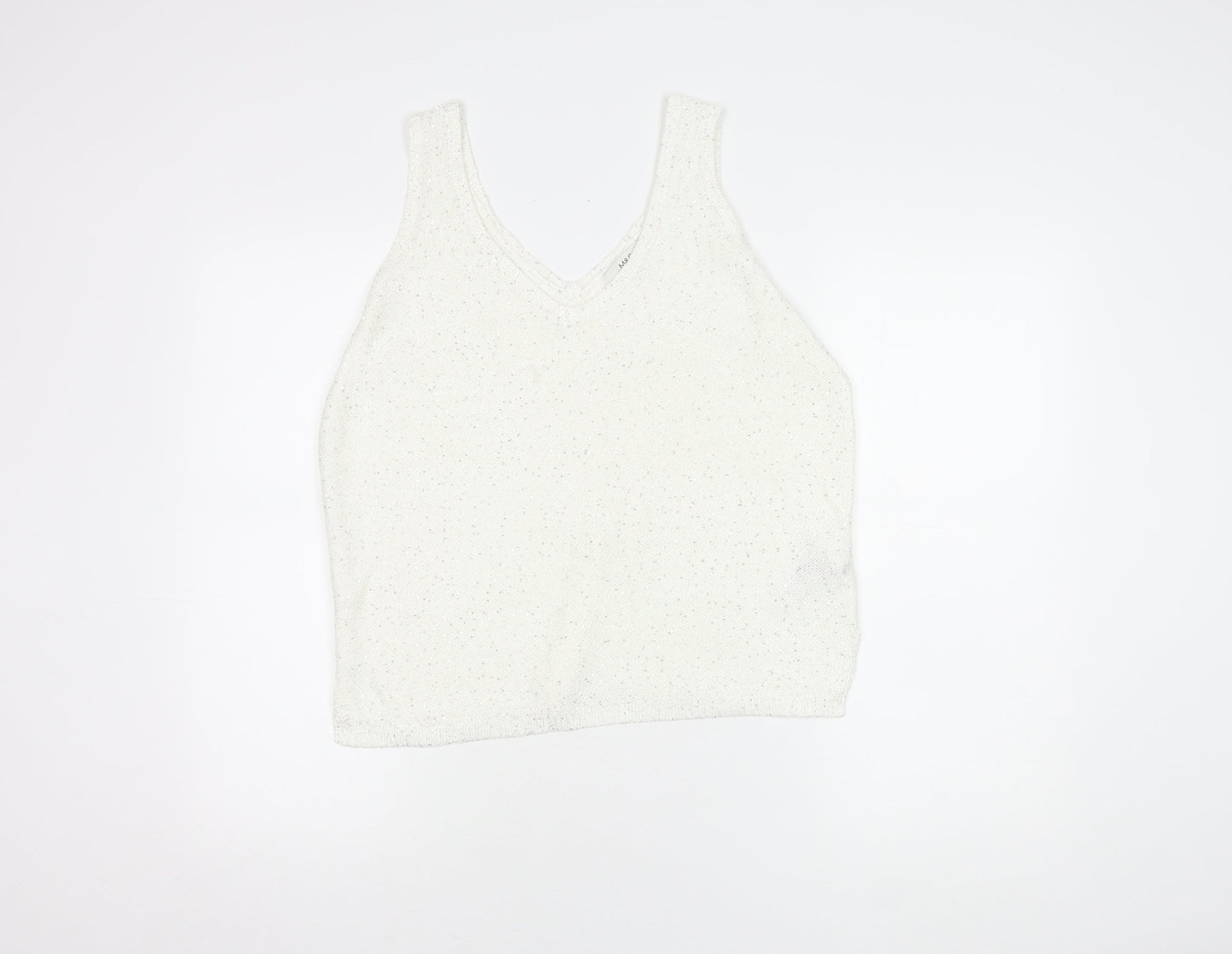 Womens UK Size M Marks and Spencer White Cropped Tank