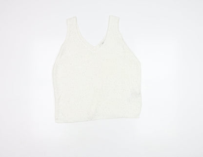 Womens UK Size M Marks and Spencer White Cropped Tank