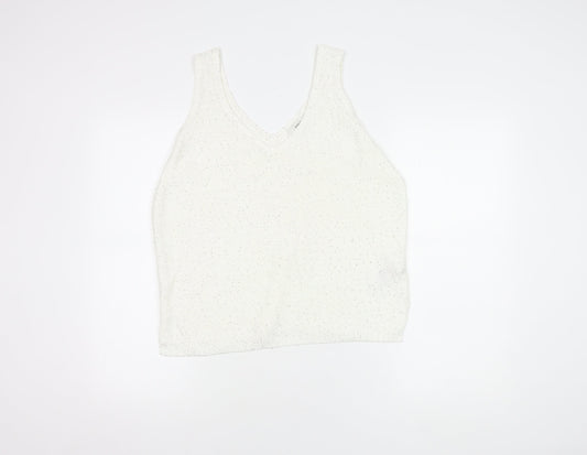 Womens UK Size M Marks and Spencer White Cropped Tank