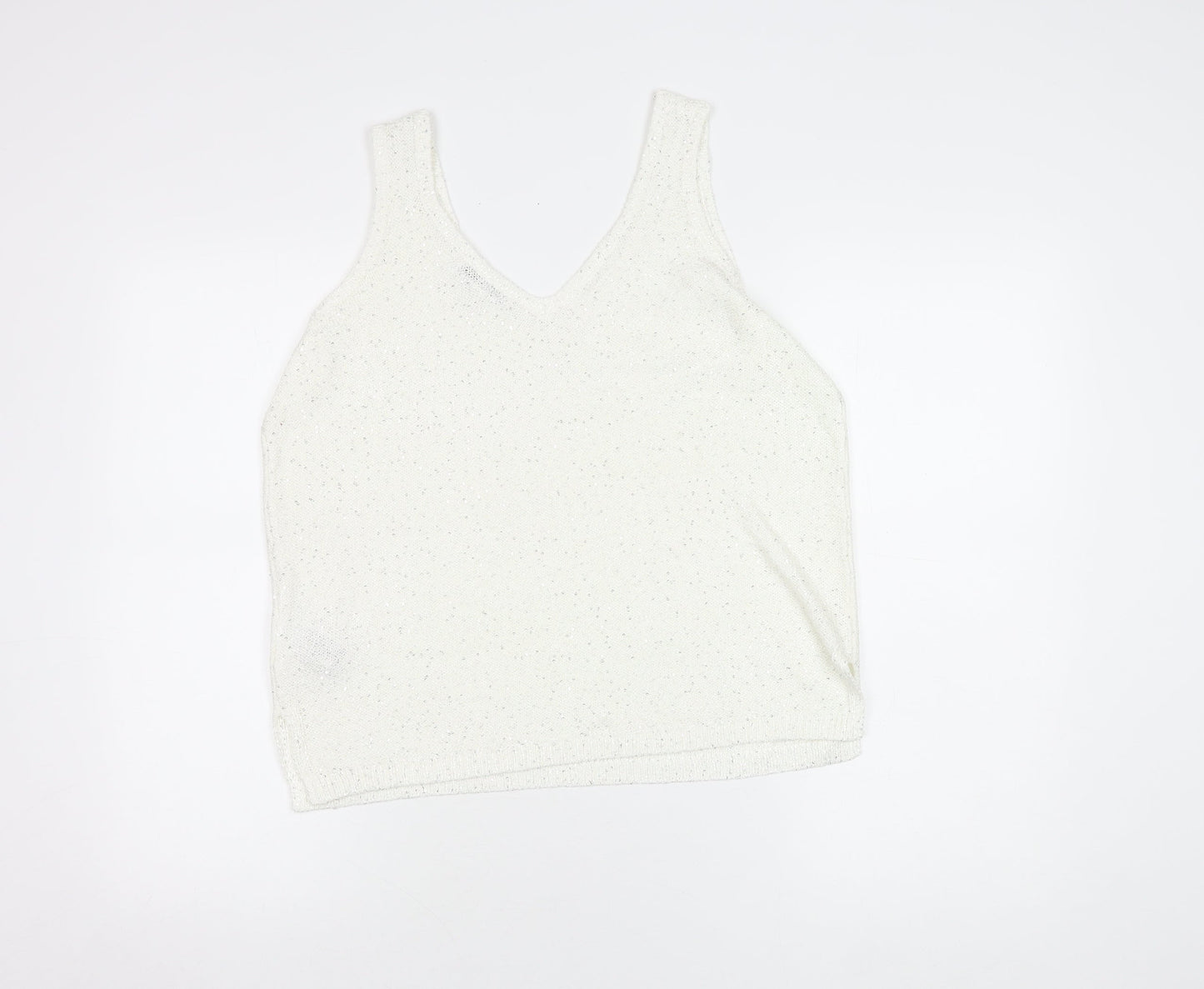 Womens UK Size M Marks and Spencer White Cropped Tank
