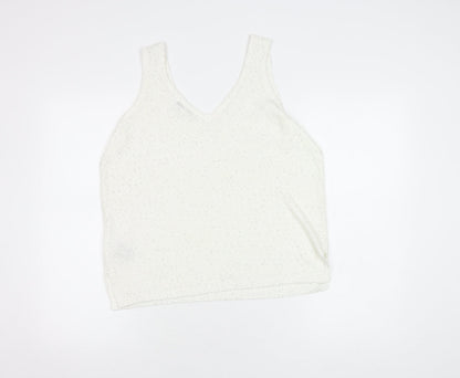 Womens UK Size M Marks and Spencer White Cropped Tank