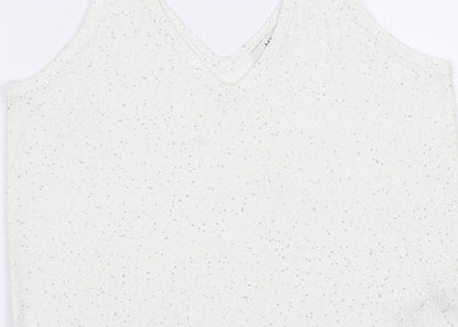 Womens UK Size M Marks and Spencer White Cropped Tank