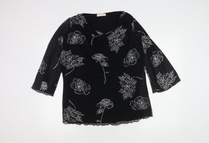 Womens UK Size L Bonmarché Black Basic Blouse