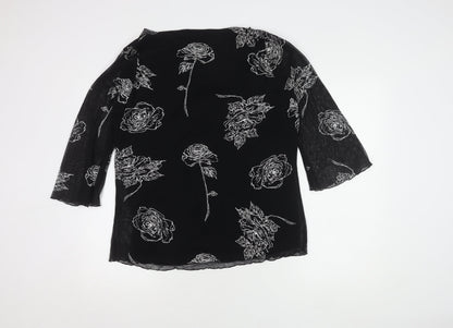Womens UK Size L Bonmarché Black Basic Blouse