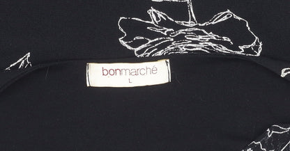 Womens UK Size L Bonmarché Black Basic Blouse
