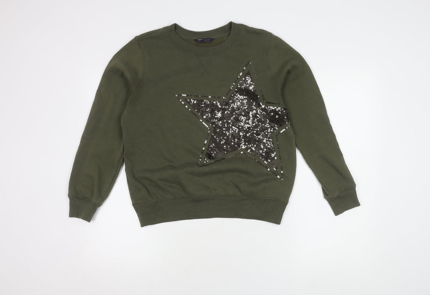 Womens UK Size 10 Marks and Spencer Green Pullover Jumper