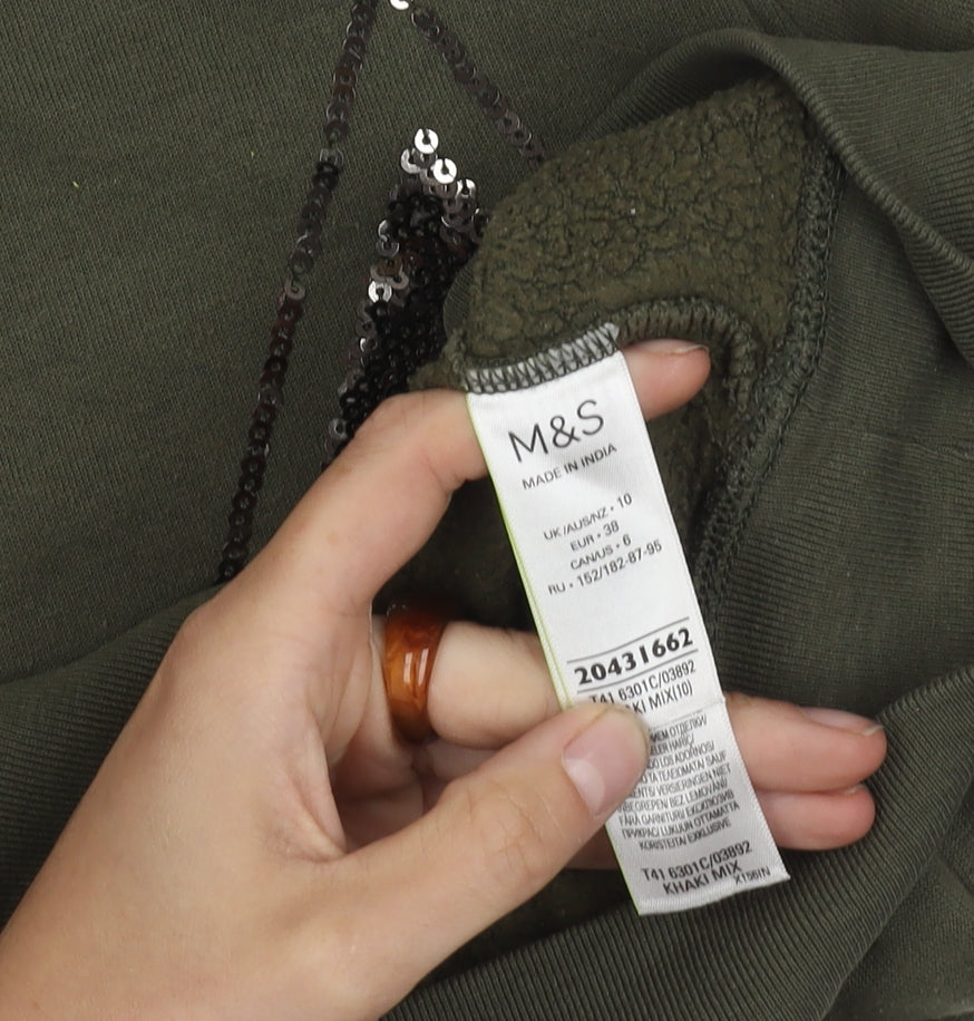Womens UK Size 10 Marks and Spencer Green Pullover Jumper