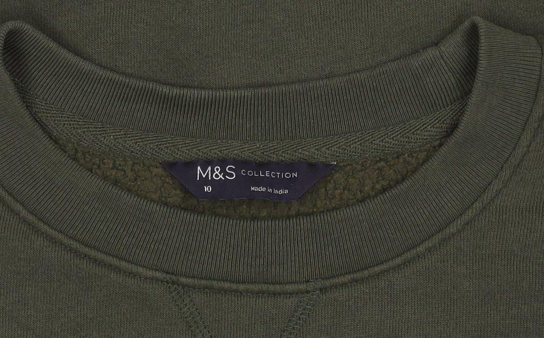 Womens UK Size 10 Marks and Spencer Green Pullover Jumper