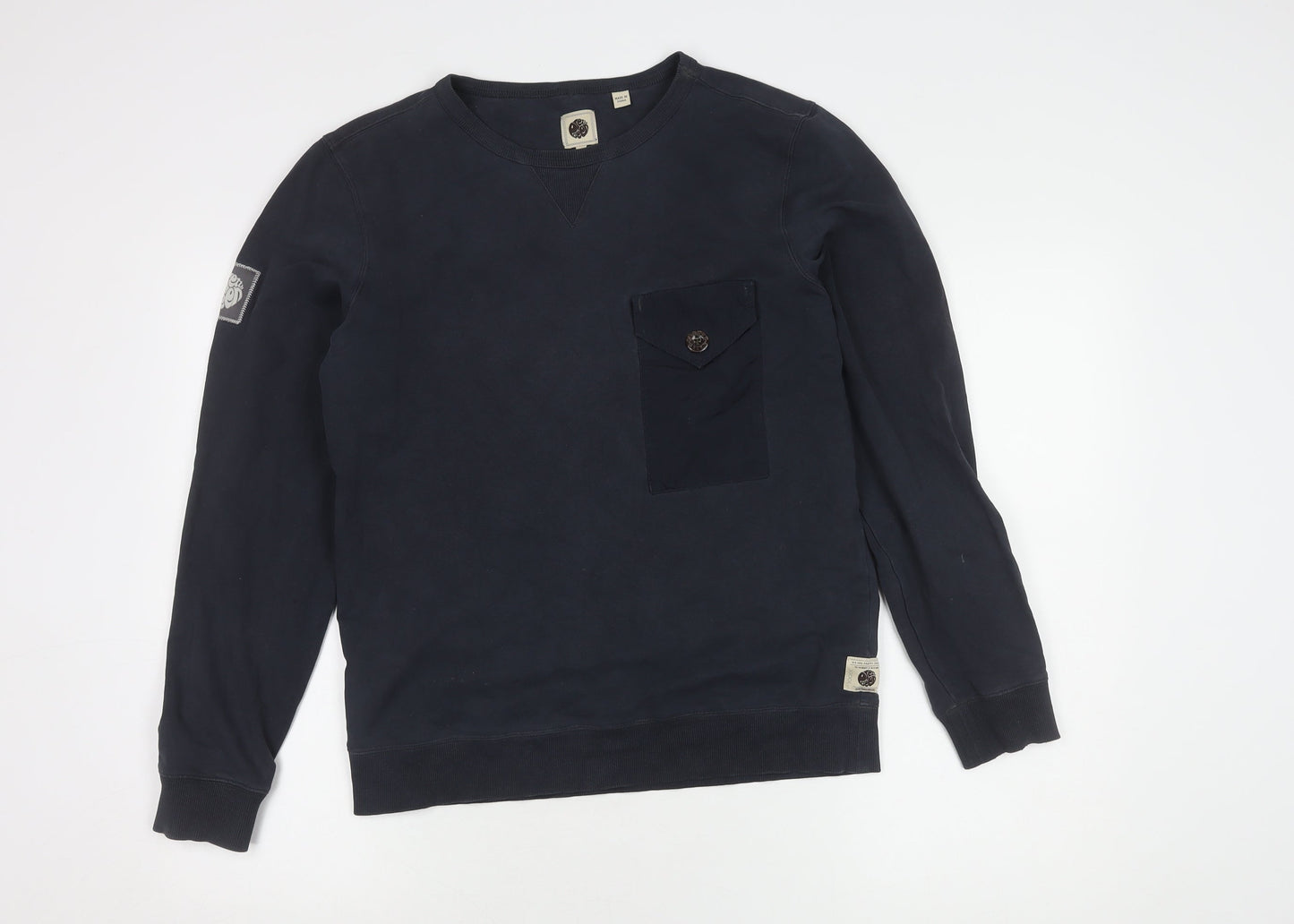 Mens UK Size S Pretty Green Blue Pullover Sweatshirt
