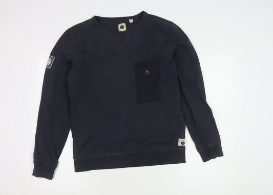 Mens UK Size S Pretty Green Blue Pullover Sweatshirt