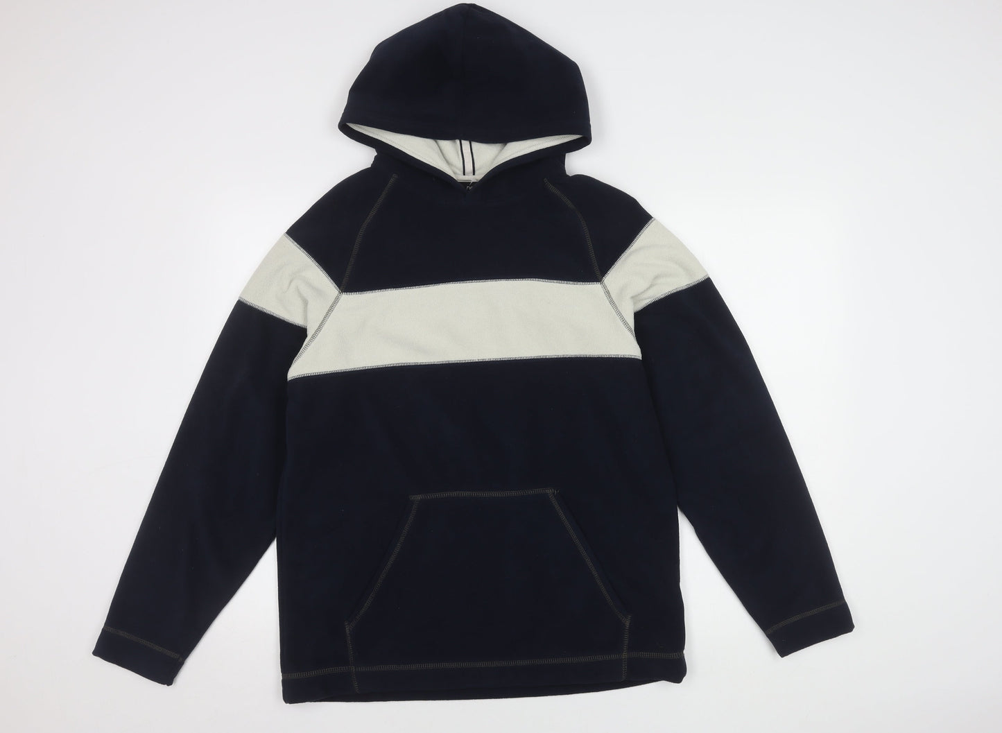 Next Boys Blue Fleece Colourblock Hoodie, 15 Years