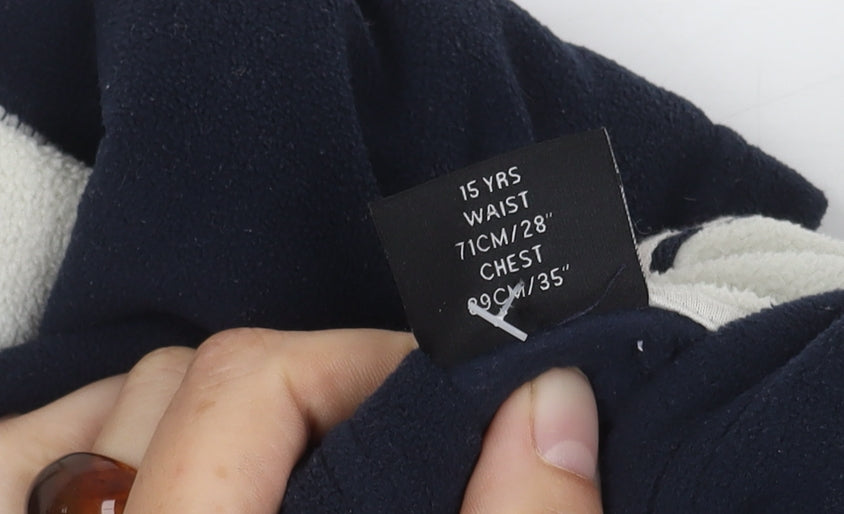 Next Boys Blue Fleece Colourblock Hoodie, 15 Years