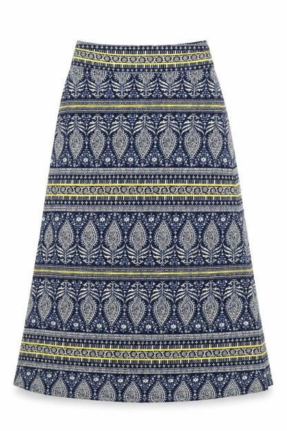 Artisan NY Women's Blue A-Line Midi Skirt - Size L
