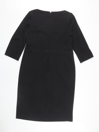 Artigiano Women Black Sheath Dress Size 16