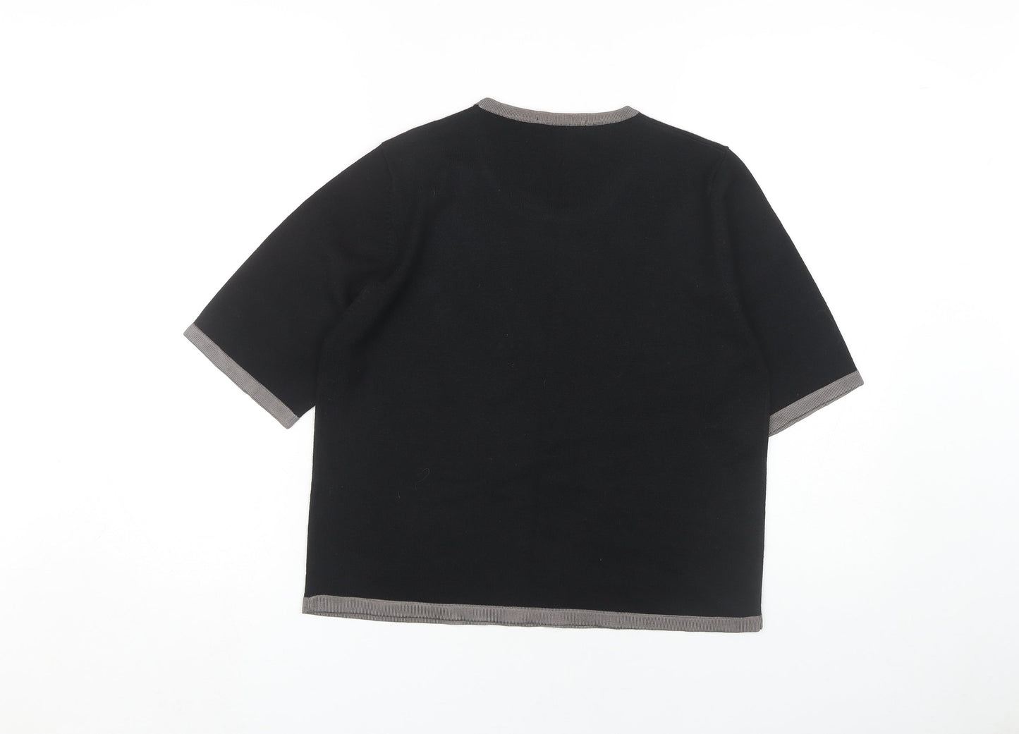 Womens UK Size 16 Marks and Spencer Black Ringer T-Shirt