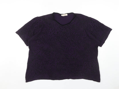 Womens UK Size XL Bonmarché Purple Basic T-Shirt