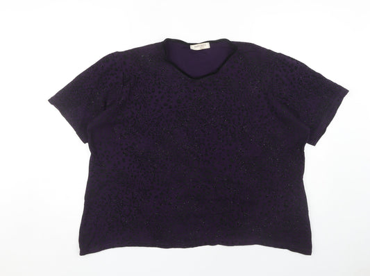 Womens UK Size XL Bonmarché Purple Basic T-Shirt