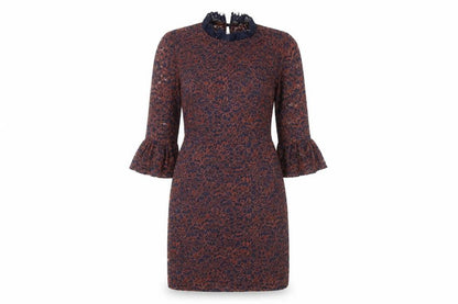 Topshop Women's Multicoloured Lace Shift Dress, Size 6