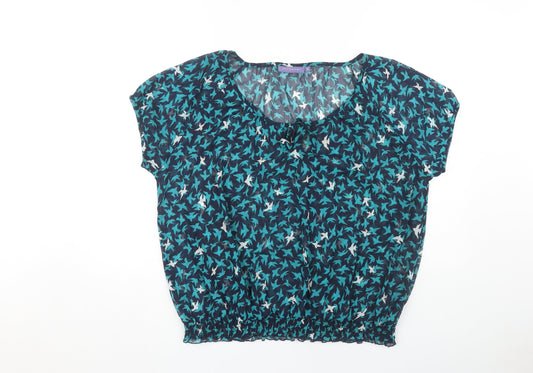 Autonomy Women's Blue Animal Print Blouse Size 20