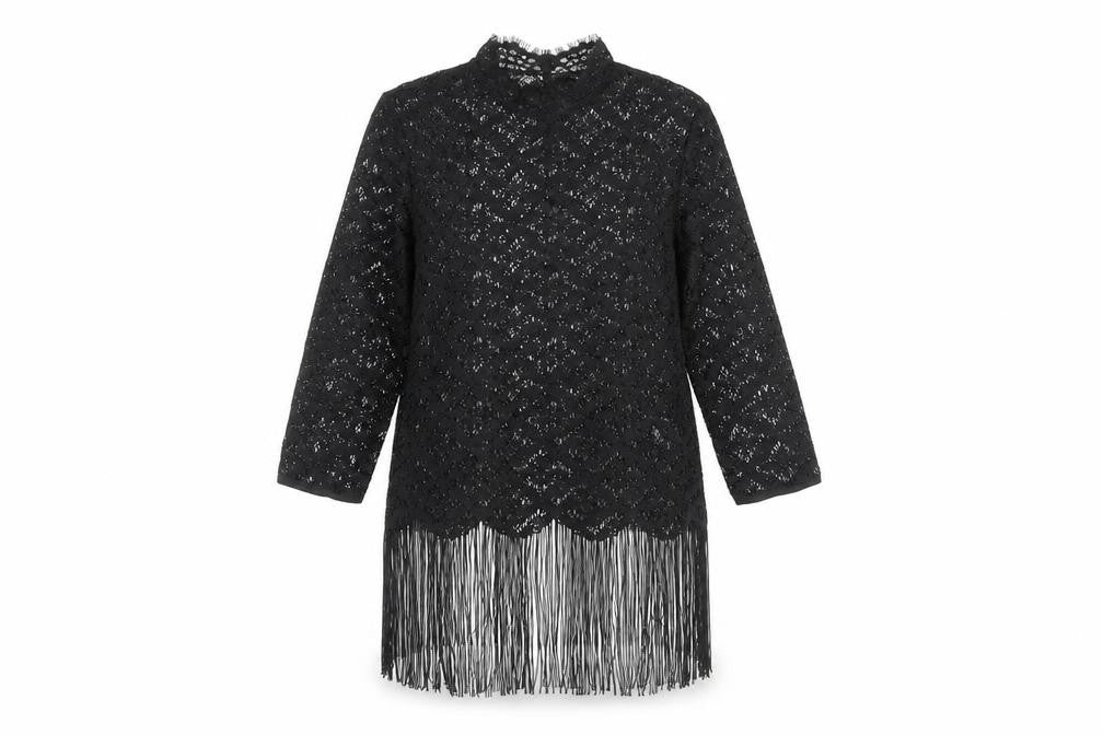 Womens UK Size XS Zara Basic Black Tunic Blouse