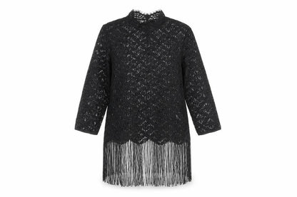 Womens UK Size XS Zara Basic Black Tunic Blouse