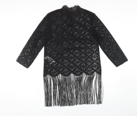 Zara Basic Women's Black Lace Tunic Blouse XS
