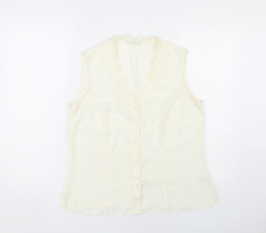 Womens UK Size 16 Marks and Spencer Ivory Basic Blouse