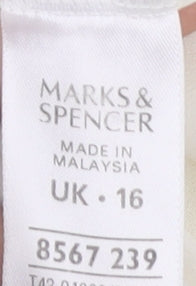 Womens UK Size 16 Marks and Spencer Ivory Basic Blouse