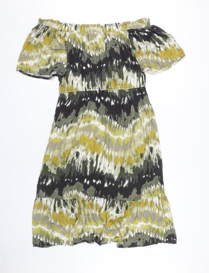 Next Women's Multicoloured Off Shoulder Dress Size 16