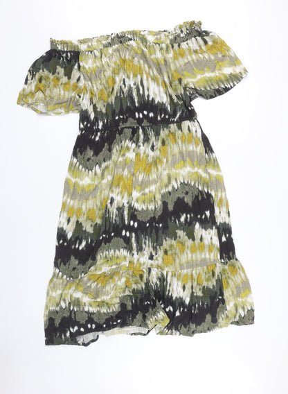 Next Women's Multicoloured Off Shoulder Dress Size 16