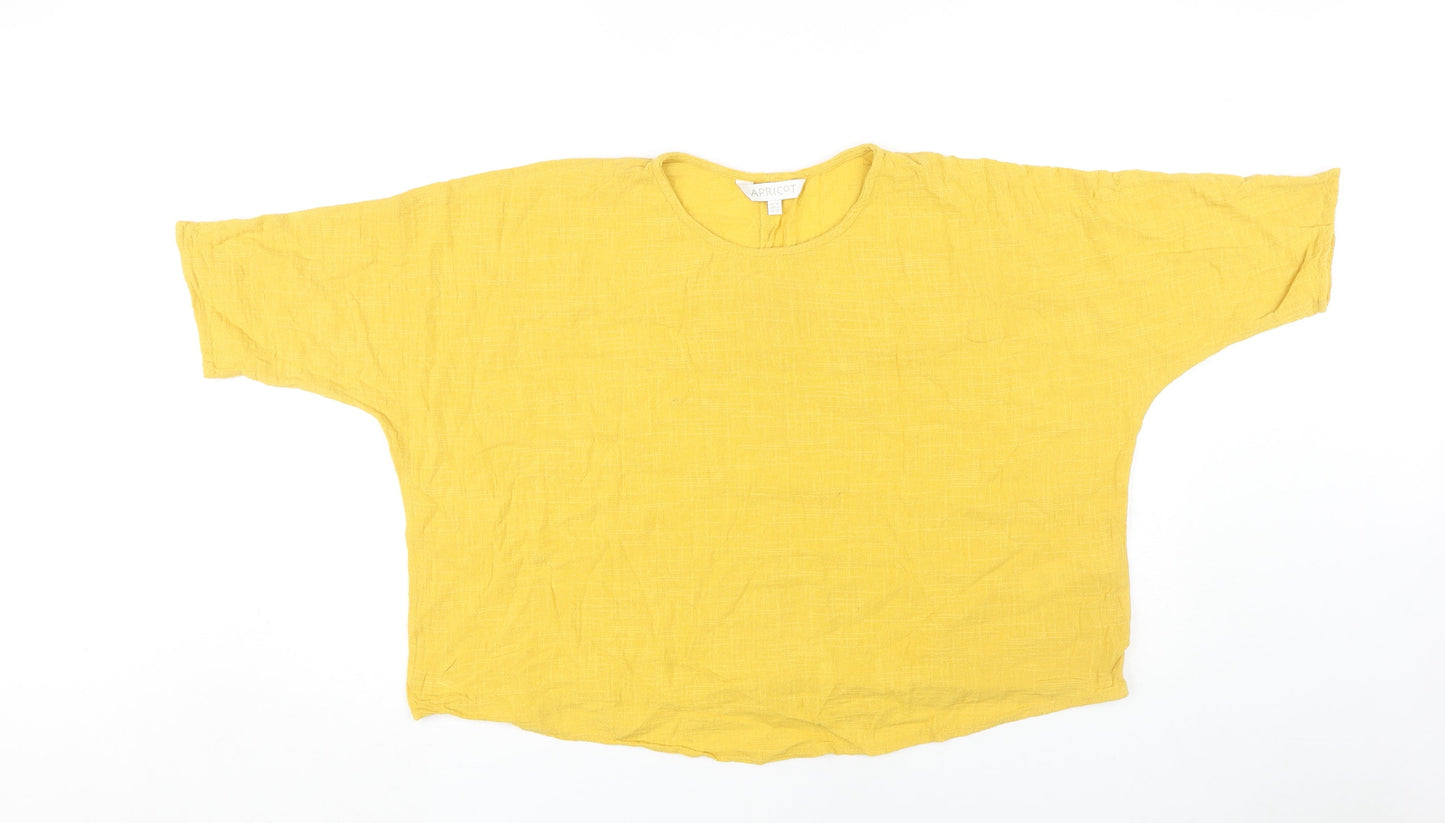 Womens UK Size 14 Apricot Yellow Basic T-Shirt