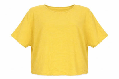 Womens UK Size 14 Apricot Yellow Basic T-Shirt