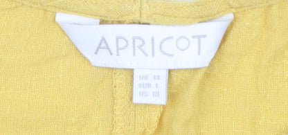 Womens UK Size 14 Apricot Yellow Basic T-Shirt