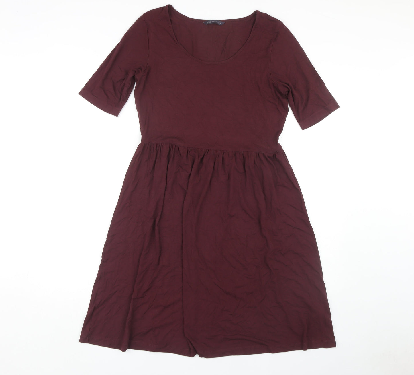 Marks and Spencer Women's Purple Scoop Neck Dress Size 10