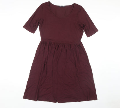 Marks and Spencer Women's Purple Scoop Neck Dress Size 10
