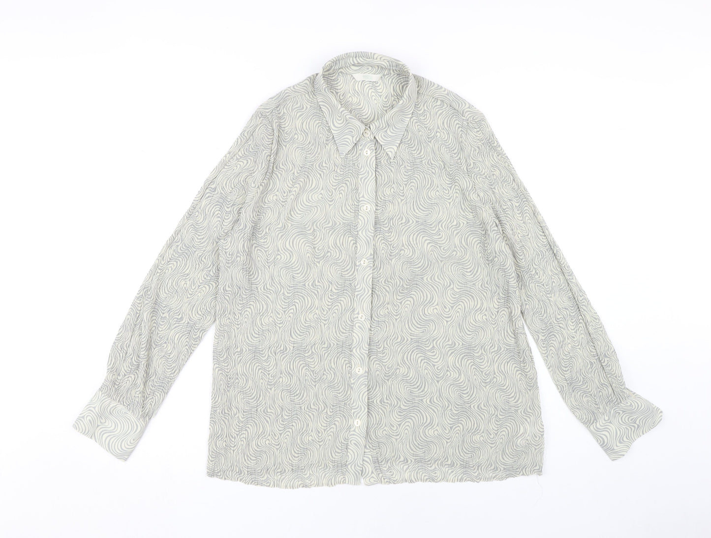 Womens UK Size 16 Marks and Spencer Grey Basic Button-Up