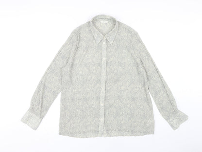 Womens UK Size 16 Marks and Spencer Grey Basic Button-Up