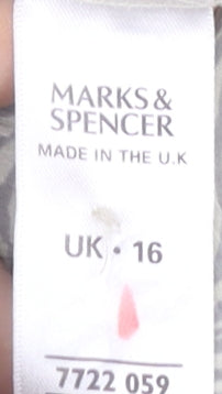 Womens UK Size 16 Marks and Spencer Grey Basic Button-Up