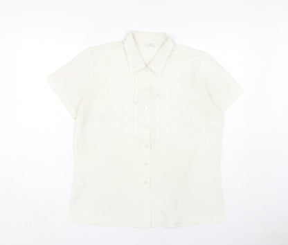 Womens UK Size 16 Marks and Spencer Ivory Basic Button-Up