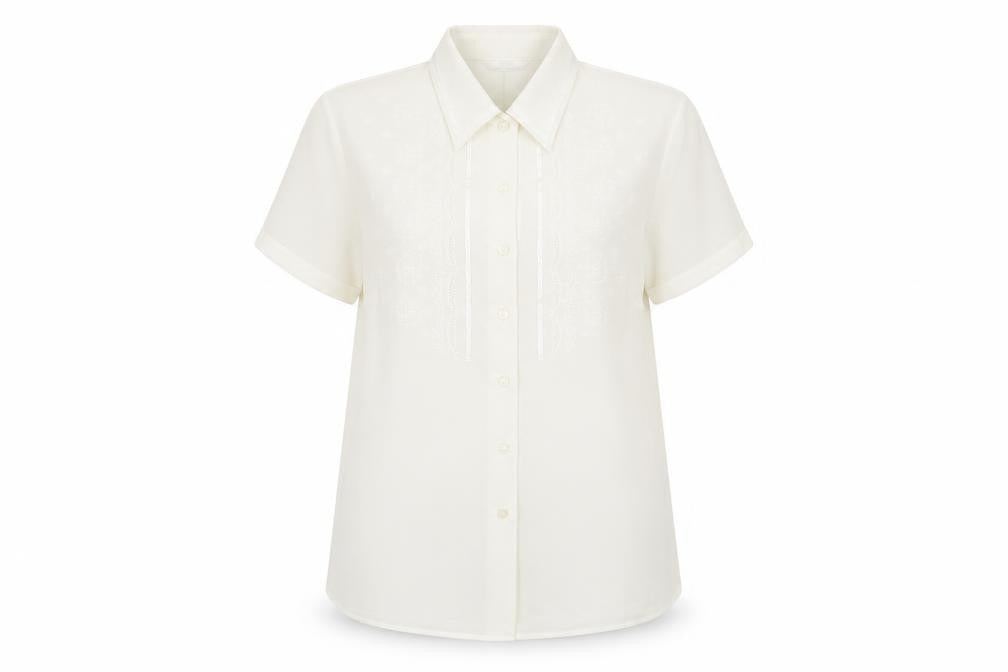 Womens UK Size 16 Marks and Spencer Ivory Basic Button-Up