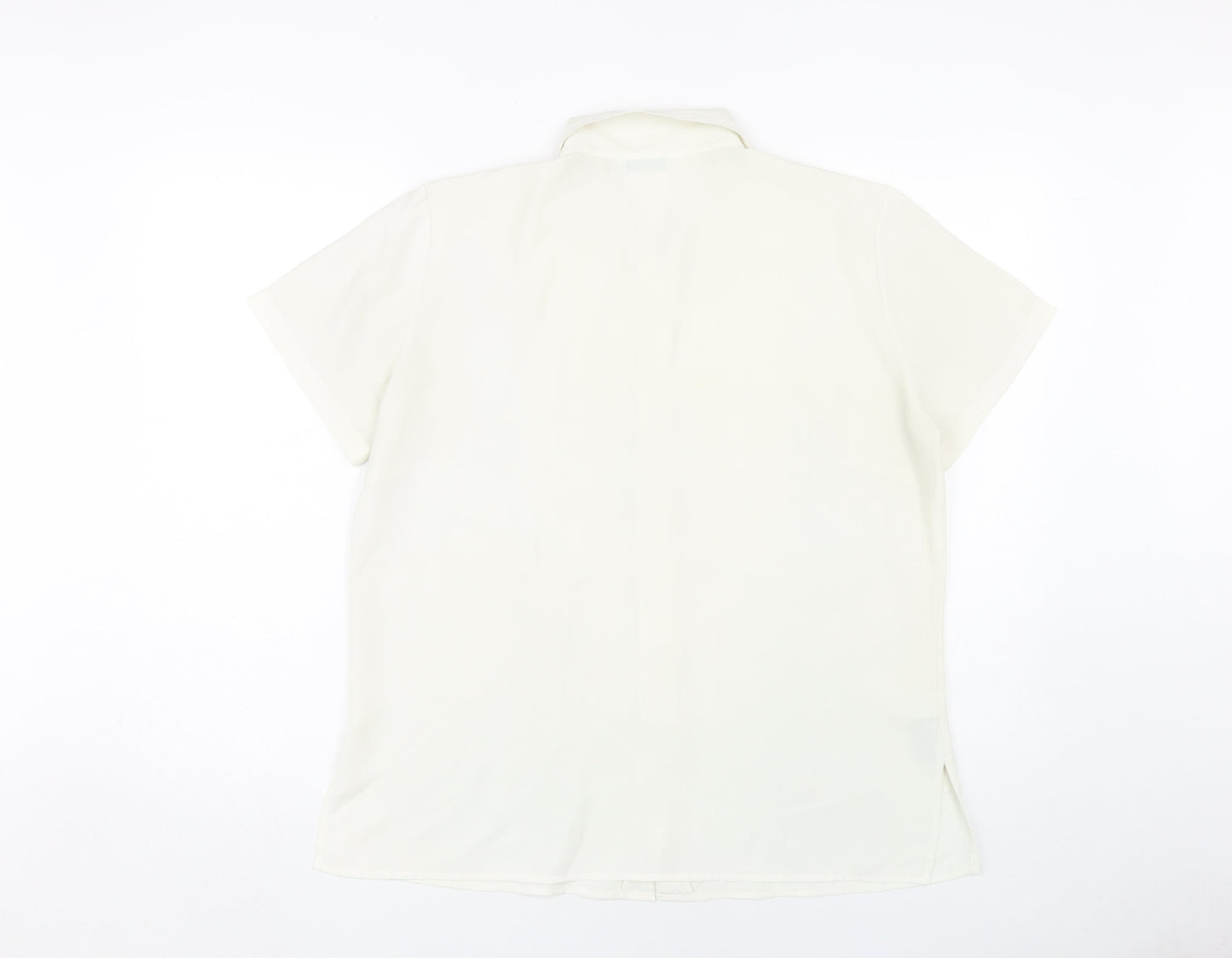 Womens UK Size 16 Marks and Spencer Ivory Basic Button-Up