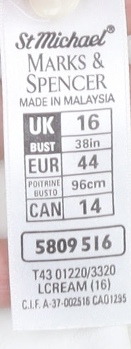 Womens UK Size 16 Marks and Spencer Ivory Basic Button-Up